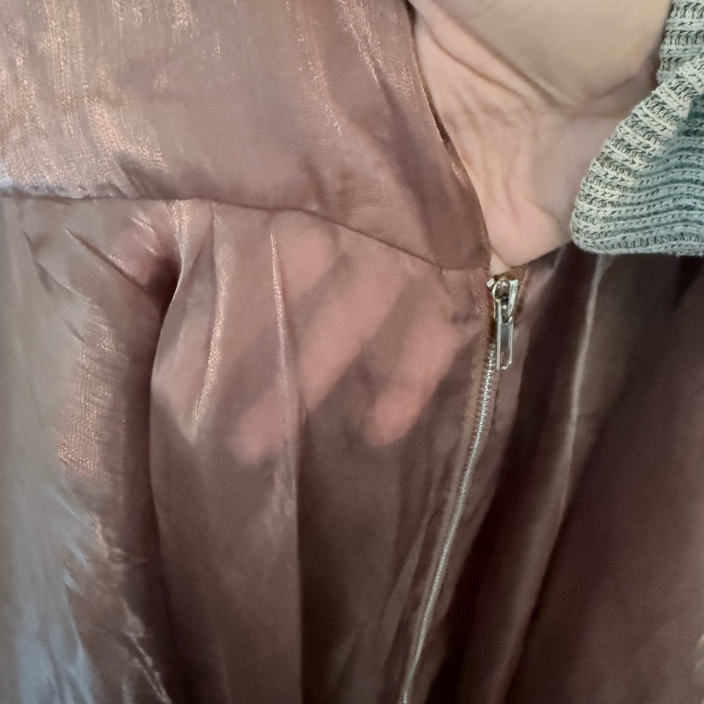 AKIRA Shimmering Maxi Coat or overlay dress in copper/Brown - Picture 9 of 10